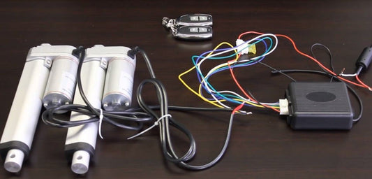 Photo of linear actuator connecting to control box