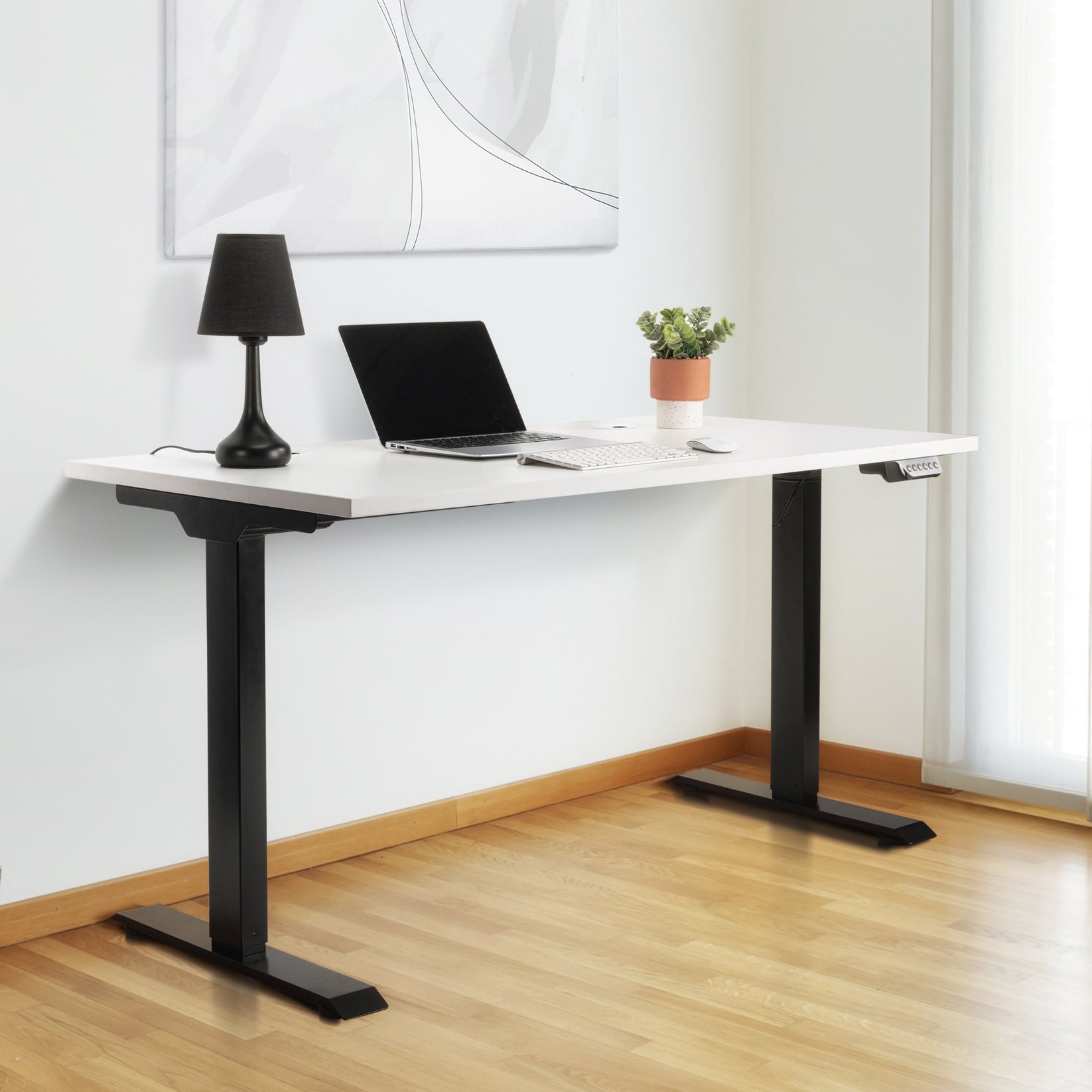 FLT-21 standing desk frame diagonal perspective