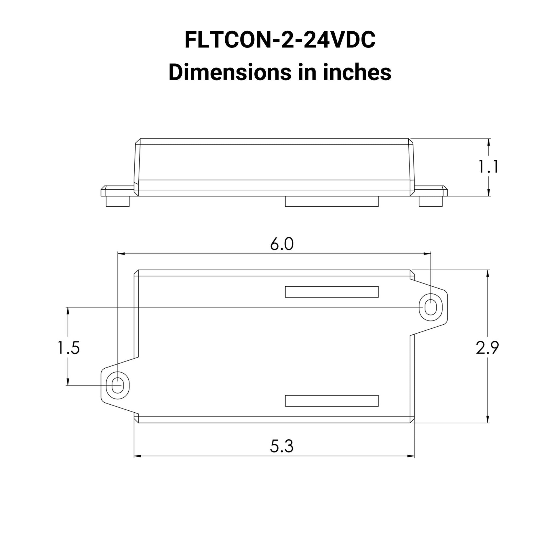 24VDC - 24VDC - 2-Sync Hall Effect Control Box with Presets Dimensions in inches