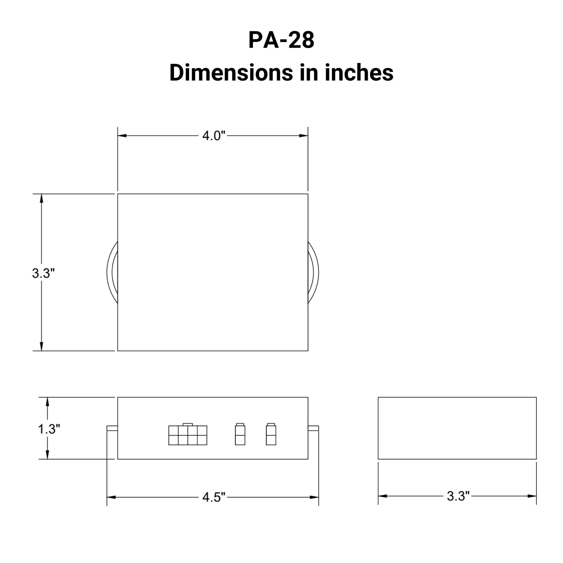 12 VDC Control Box - 2 Channels - 30A - Individual Control - Wireless Remote Dimensions in Inches