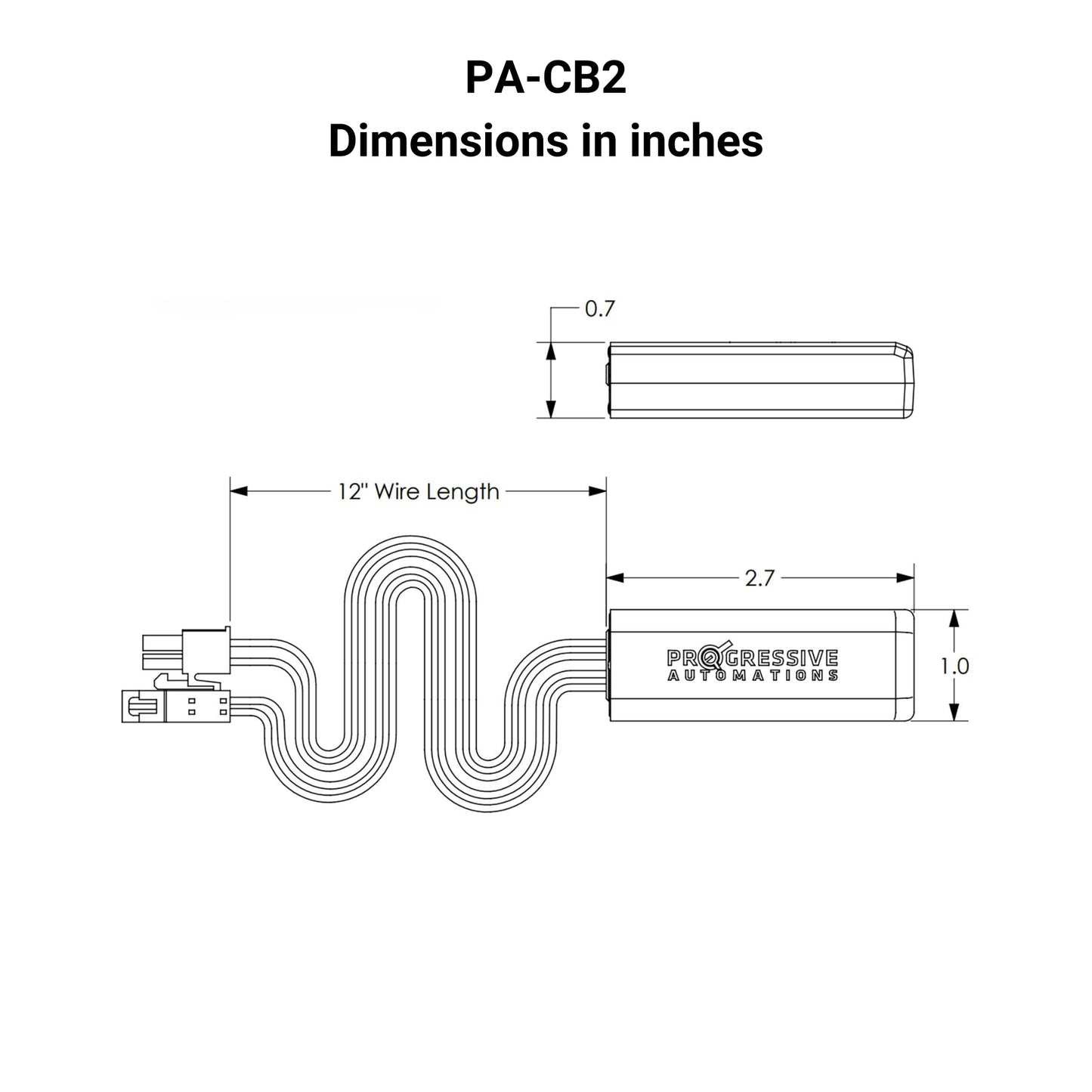 12VDC Micro Control Box - 1 Channel- 1.5A - Dimensions