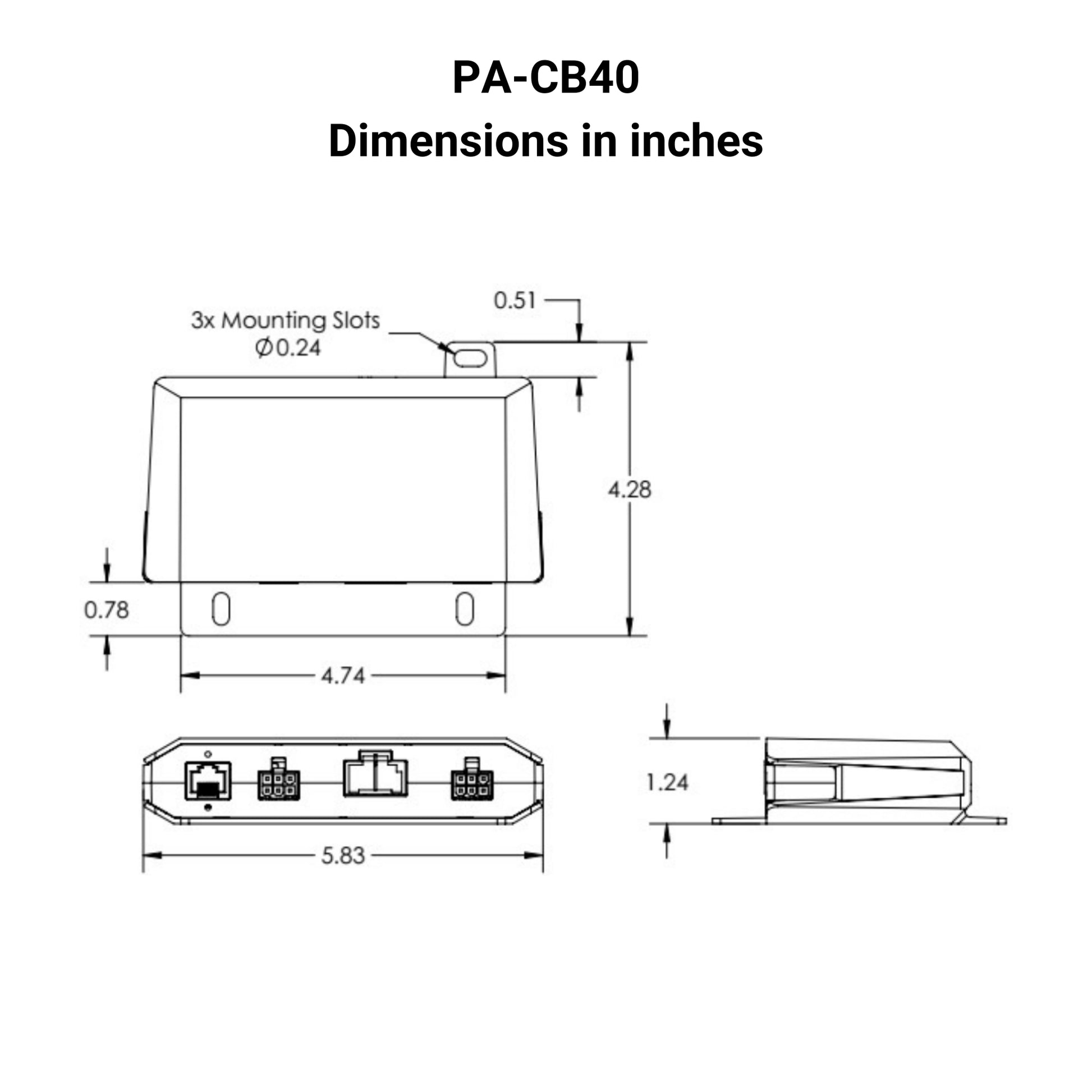 12/24 VDC Hall Effect Sync Control Box - 1 Channel - 3.5A - Wireless Remote dimensions in inches