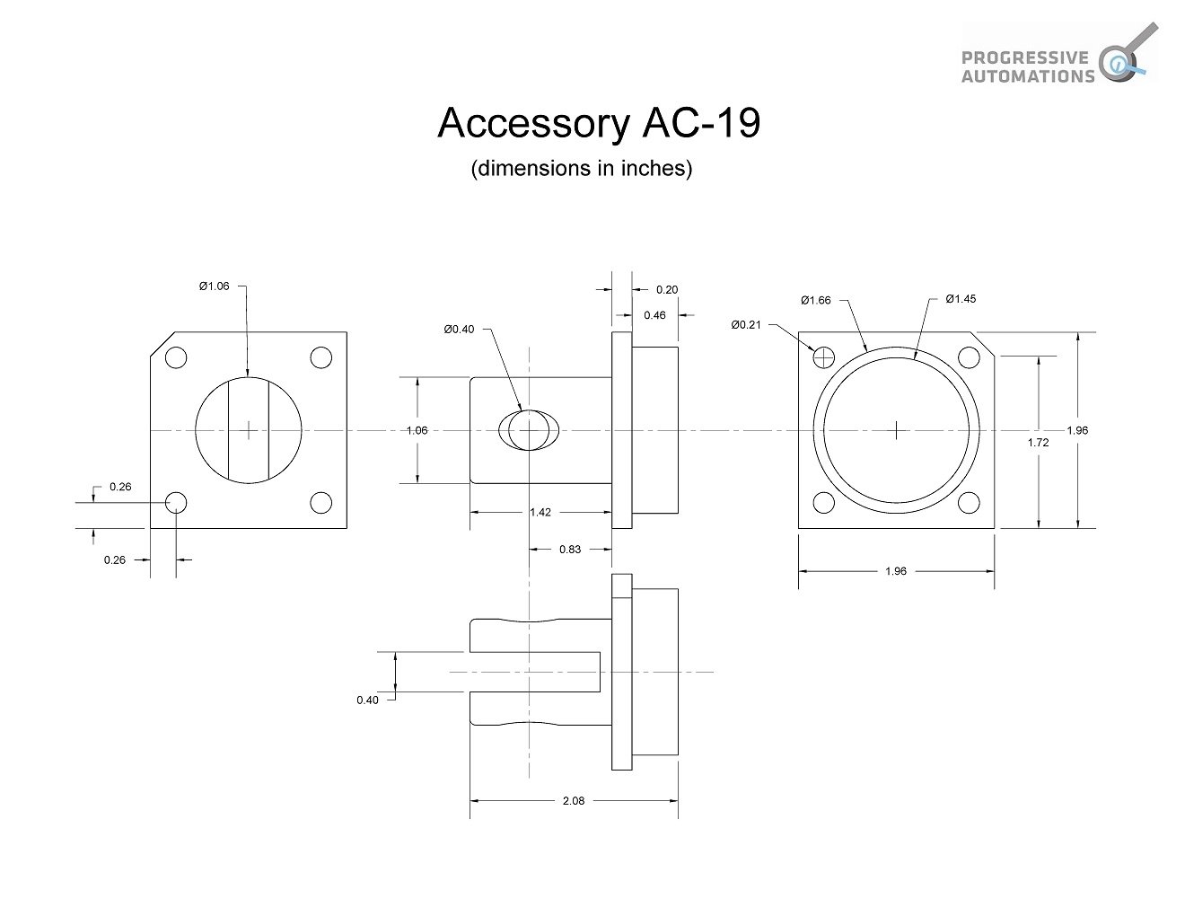 mounting clevis diagram view
