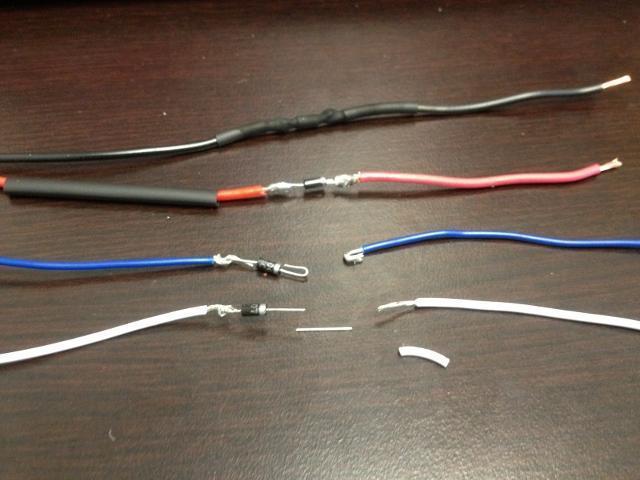 Photo of solder diodes in line