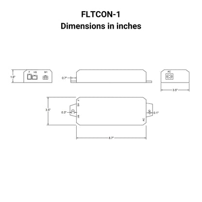 110 VAC - 24 VDC - One Channel Hall Effect Control Box with Presets Dimensions in inches