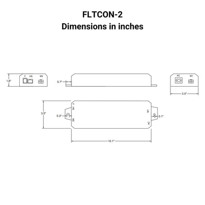 110 VAC - 24 VDC - 2-Sync Hall Effect Control Box with Presets Dimensions in inches