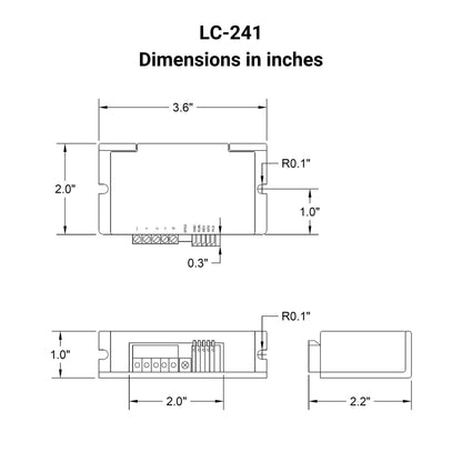 LC-241 brushless DC motor controller Dimensions in inches
