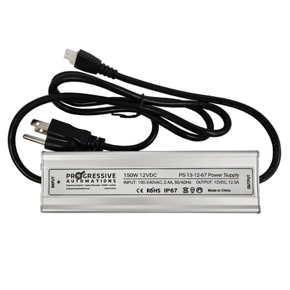 Power Supply - 100-240 VAC - 12 VDC - 12.5A - IP67