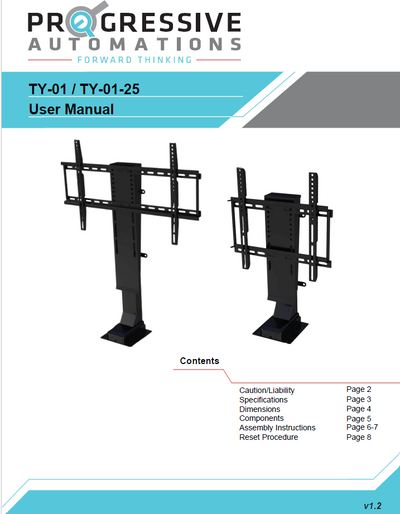 TY-01 / TY-01-25 User Manual for new control box