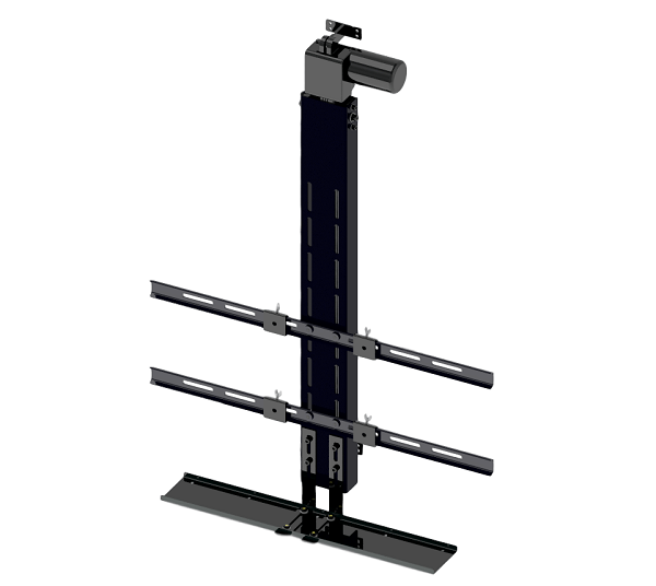 drop down TV lift front view