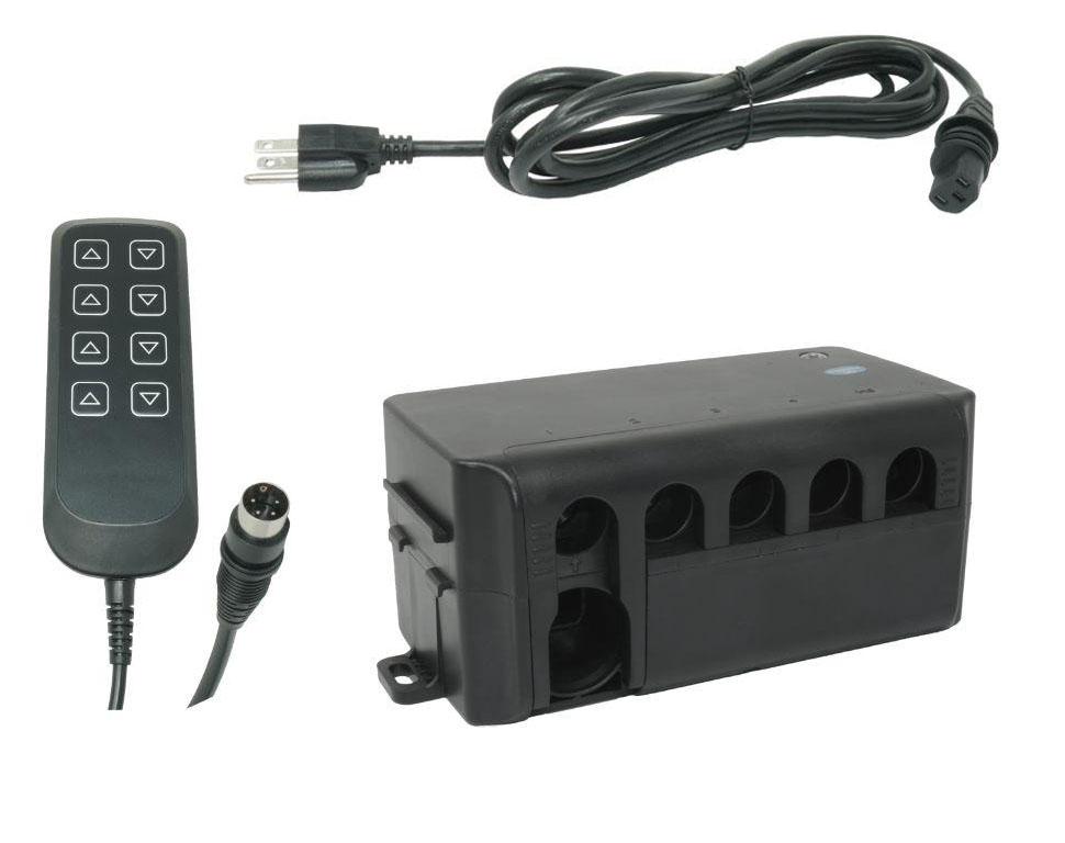 120 VCA - Caja de control de 12/24 VCC - 4 canales - Control remoto con cable